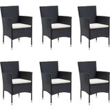  7-dijelni vrtni blagovaonski set s jastucima crni | shoptok.hr