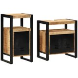  Set namještaja za kupaonicu 2 pcs Smeđa Čvrsto grub mango drvo | shoptok.hr