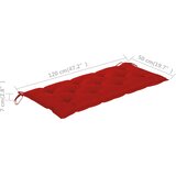  Vrtna klupa s jastukom 120 cm od masivnog bagremovog drva | shoptok.hr