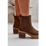 Boto Women's Heeled Boots Made Of Eco Suede Insulated Dark Brown Nevitas | ePonuda.com