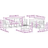  Set vanjskih sofa s jastukom 8 pcs Prirodna i crna | shoptok.hr
