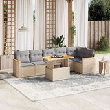 vidaXL 7-dijelni set vrtnih sofa od poliratana s jastucima bež | shoptok.hr