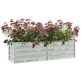 vidaXL Povišena vrtna gredica 160 x 40 x 45 cm pocinčani čelik srebrna | shoptok.hr