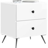  Nočna omarica s predalom Bela visok sijaj 43 x 34,5 x 47,5 cm, (5000209544) | Shoptok.si