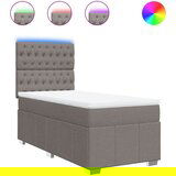 vidaXL Box spring postelja z vzmetnico taupe 80x200 cm blago, (21321199) | Shoptok.si