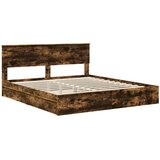  Krevet s od storage s uzglavljem Dimljeni hrast 180 x 200 cm | shoptok.hr
