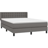  Box spring postelja z vzmetnico siv 140x200 cm umetno usnje, (20846646) | Shoptok.si