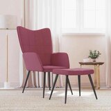  Stol za sproščanje s stolčkom vinsko rdeče blago, (20957638) | Shoptok.si