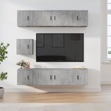  7-dijelni set TV ormarića siva boja betona konstruirano drvo | Eponuda.com