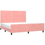 vidaXL Posteljni okvir z vzglavjem roza 180x200 cm žamet | Shoptok.si