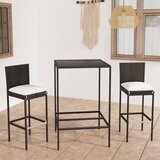 The Living Store Vrtna barska garnitura 3-delna z blazinami poli ratan črna - Vrtna Barska Garnitura, (21475746) | Shoptok.si