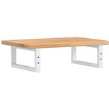  Zidna polica za umivaonik od čelika i masivne hrastovine Smeđa 60 x 40 x 2.5 cm | shoptok.hr
