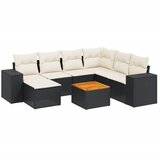 Maison Chic Seti vrtnega pohištva - Vrtna garnitura - Vrtni pohištvo set 8-delna z blazinami črn poli ratan, (21800235) | Shoptok.si