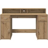  Radni stol s LED svjetlima boja hrasta 140x55x91 cm drveni | Eponuda.ba