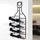 dekorativni metalni stalak za vino Vın Hld-3011, crni