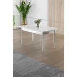 Hanah home trpezarijski sto na razvlačenje Nola, 130 × 77 cm (razvučen 177 cm), bela ploča, bele noge | Eponuda.com