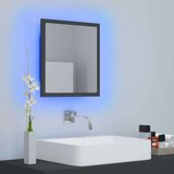 vidaXL lED kupaonsko ogledalo sivo 40 x 8,5 x 37 cm konstruirano drvo | shoptok.hr