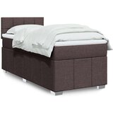 vidaXL Box spring postelja z vzmetnico temno rjava 100x200 cm blago, (21306765) | Shoptok.si