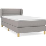 vidaXL Box spring postelja z vzmetnico svetlo siva 90x190 cm blago | Shoptok.si