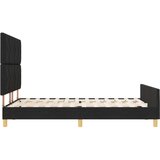 vidaXL Postelja Črna 140x200 cm Tkanina, (22049257) | Shoptok.si