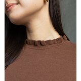Gemre Brown soft sweater decorated with a frill Luel | Shoptok.si