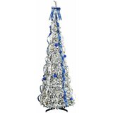  Umjetno božićno drvce s 150 LED svjetlima Bijelo 180 cm PVC | shoptok.hr