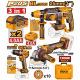  Akumulatorski set alata CKLI202598E 3/1 2×4,0Ah SUPER INGCO | Eponuda.com