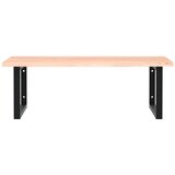  Zidna polica za umivaonik od čelika i masivne hrastovine Smeđa 80 x 60 x 2 cm | Shoptok.si