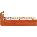  Okvir kreveta s ladicama vosak smeđa 140x190 cm masivna borovina | shoptok.hr