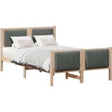 vidaXL Okvir kreveta smeđe i tamnosivo 120 x 200 cm Masivna borovina | shoptok.hr