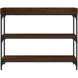  Konzolni stol s policama smeđa boja hrasta 100 x 30 x 80 cm | Shoptok.si