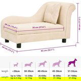 vidaXL Sofa za pse s jastukom krem 83 x 44 x 44 cm plišana | shoptok.hr