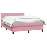  Box spring postelja z vzmetnico roza 140x210 cm žamet, (21792836) | Shoptok.si