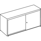 mauser Omara z drsnimi vrati, akustični učinek, plošča iz umetne mase, VxŠxG 830 x 1600 x 432 mm, 2 x 1 polica, čista bela / aluminijasto siva / javor | Shoptok.si