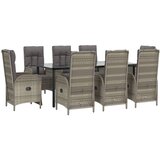  9-dijelni vrtni blagovaonski set crno-sivi od poliratana | Eponuda.com