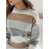 DStreet Damski sweter w paski CALVENA szaro-beżowy | Eponuda.ba