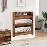 vidaXL Stenska omara za čevlje starinski les 80x18x90 cm inž. les | Shoptok.si