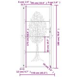  Vrtna vrata antracit 100x175 cm čelična dizajn stabla | shoptok.hr