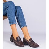 Gemre Brown women's heeled shoes with metallic decoration Sopolino | Shoptok.si