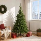  Umjetno božićno drvce s nogom 180 cm PVC i metal Zelena - 180 cm bez LED svjetala | shoptok.hr