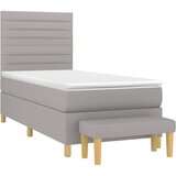  Okvir kreveta s oprugama i madrac svjetlosivi 90x200cm tkanina | shoptok.hr