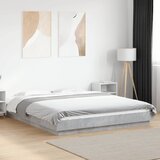  Okvir kreveta s LED svjetlima boja betona 150 x 200 cm drveni | shoptok.hr