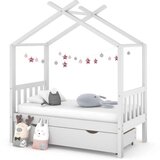 vidaXL Okvir za dječji krevet s ladicom bijeli 70 x 140 cm od borovine | shoptok.hr