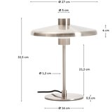 Kave Home Namizna svetilka v srebrni barvi s kovinskim senčilom (višina 32,5 cm) Nuvira – | Shoptok.si