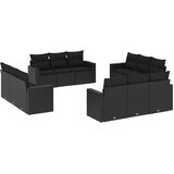  12-dijelni set vrtnih sofa od poliratana s jastucima crni | shoptok.hr