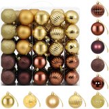  Set božićnih kuglica 75 kom. Smeđa i zlatna 6 cm Polistiren | shoptok.hr