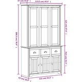 vidaXL Visoka omara BODO bela in rjava 115,5x43x200,5cm cm borovina | Shoptok.si