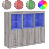  Komode s LED svjetlima 3 kom boja sivog hrasta | shoptok.hr