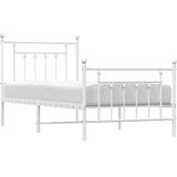  Metalni okvir kreveta uzglavlje i podnožje bijeli 90x190 cm | shoptok.hr