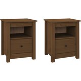 Maison Chic Dvo delni komplet Nočne omarice - Nočne mize medeno rjava 40x35x49 cm trdna borovina, (21687431) Cene
